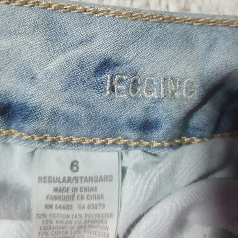 American Eagle Jegging Blotchy Bleached Jeans Womens Size 6‎